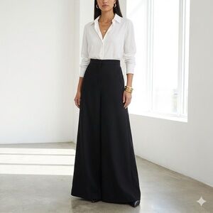 Jeremy Laing black wool split front maxi skirt – size 2 (XS)